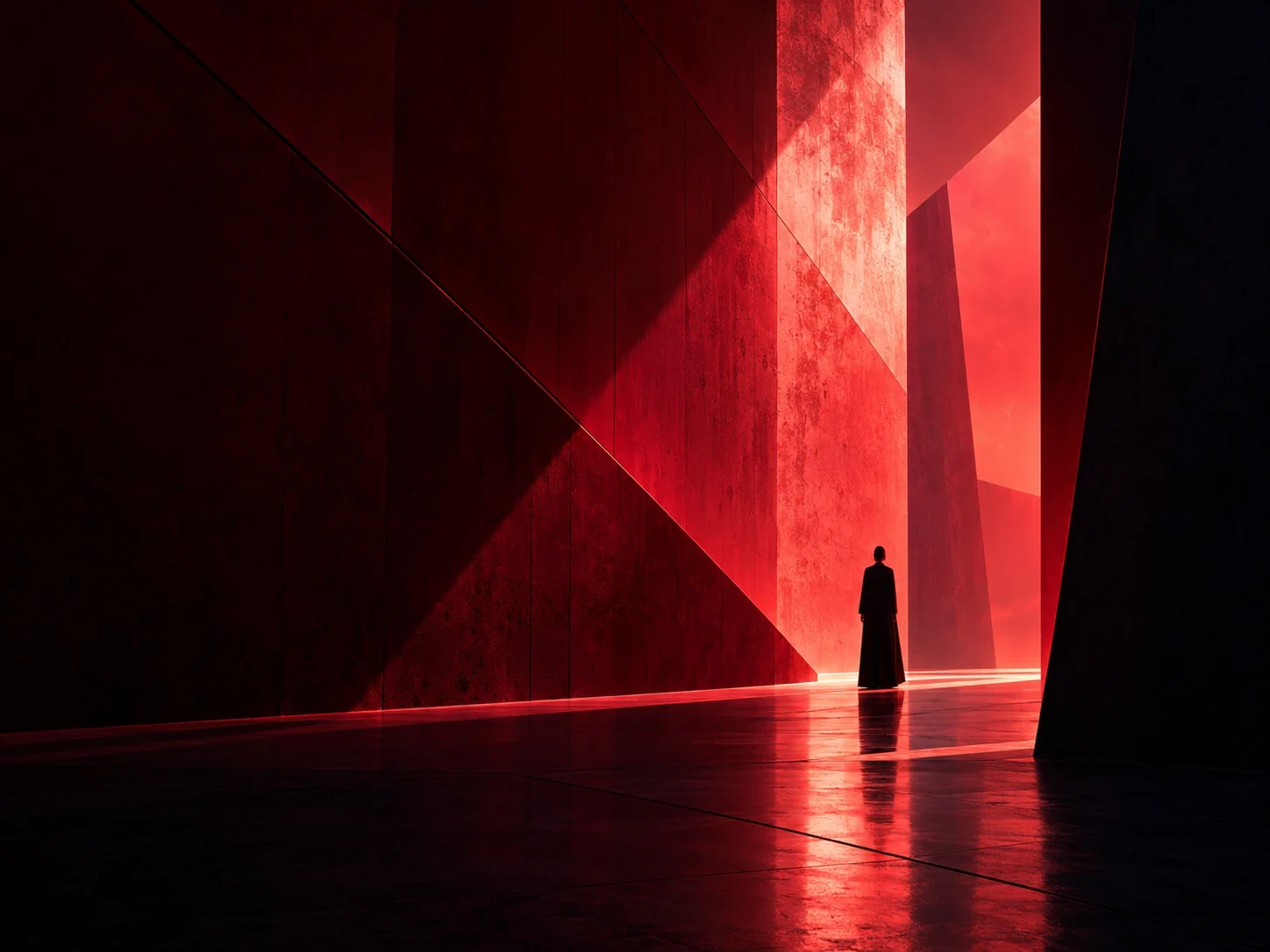 Abstract red architectural visual used for SEO and marketing service content
