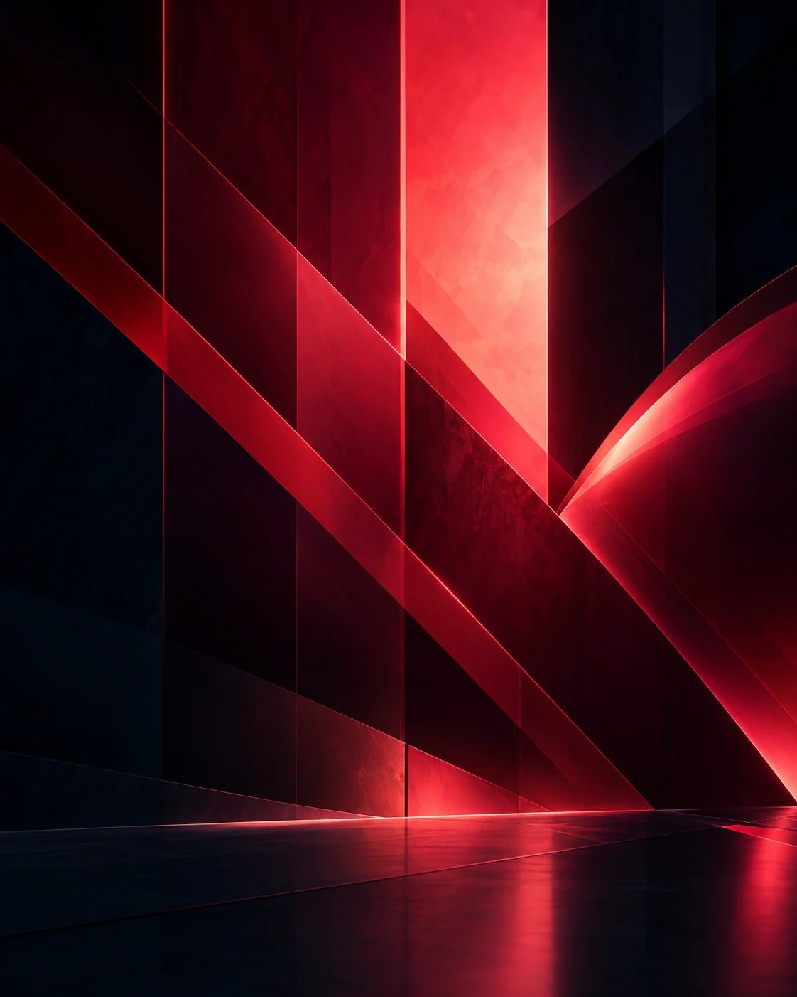 Red abstract architectural visual for brand and marketing services